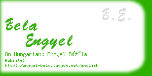 bela engyel business card